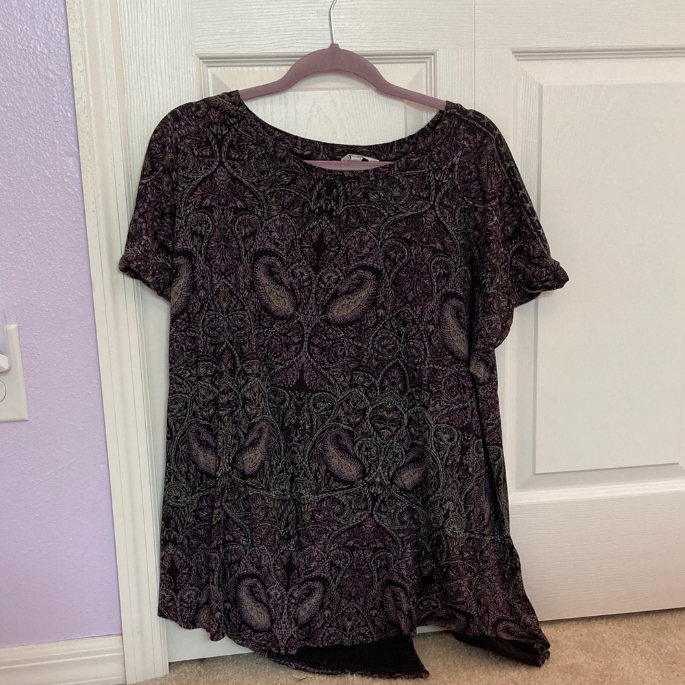 Lucky Brand Black and Purple Blouse